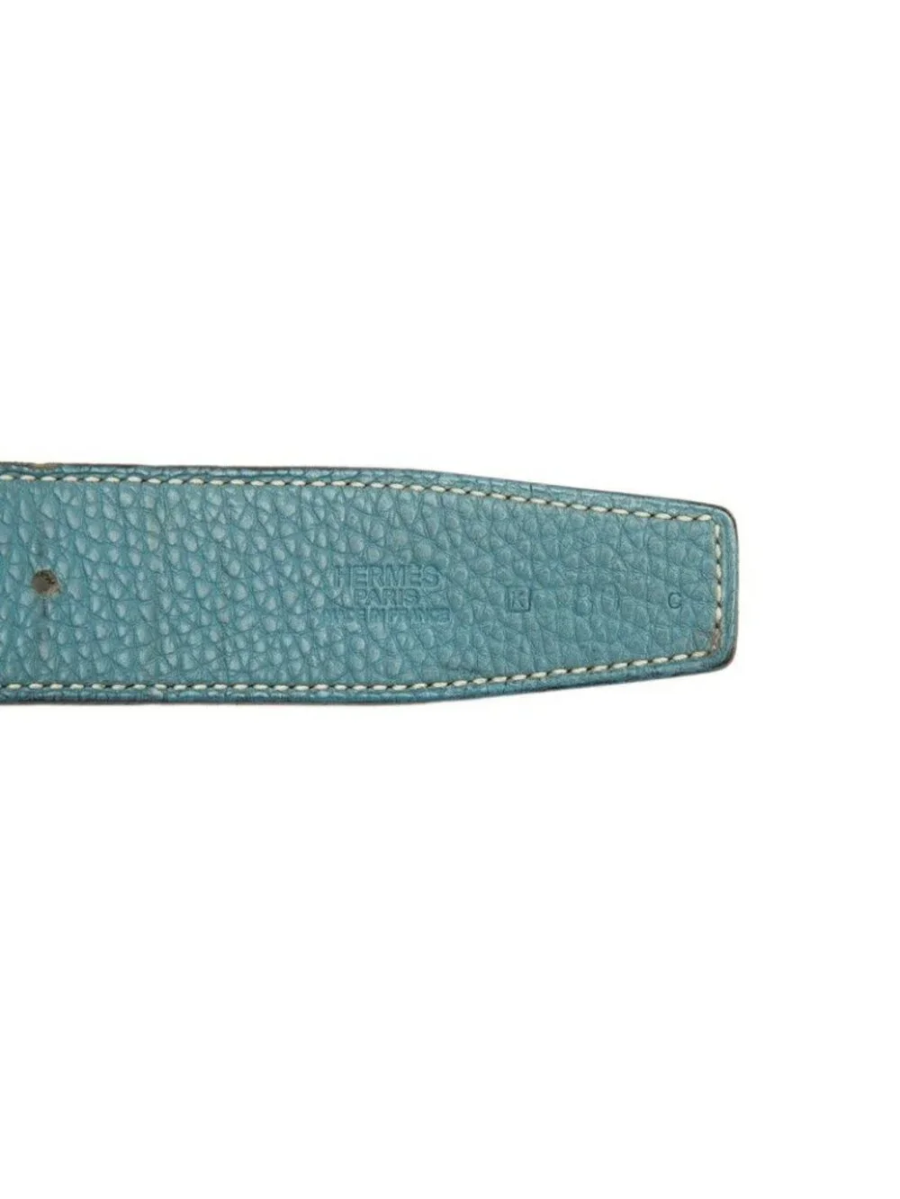 Hermes Plate Reversible 80 Black Blue Box Calf Togo Belt